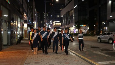 박종환 서장-김병수 시장, 흉기난동 예방 구래동 합동 순찰