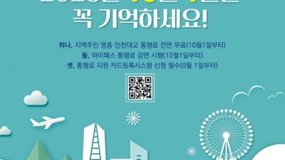 영종·인천대교 통행료 인하, 5조 5천억 원 파급효과