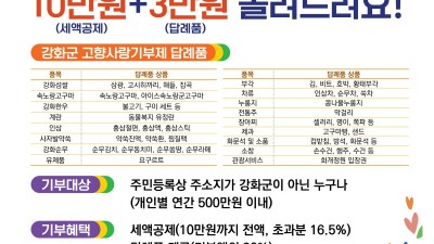 강화군, 고향사랑기부제 1억 원 초과 '눈앞'