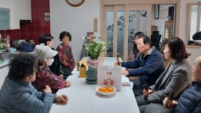 김정애 사우동장, 경로당 방문으로 새해 소통 잰걸음