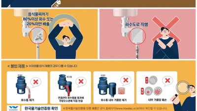 고양시, 불법 주방용 오물분쇄기 사용하지 마세요