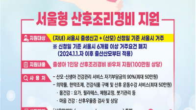 산후조리경비, 서울 거주 산모 누구나 받는다… 6개월 거주 요건 폐지