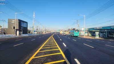 국도48호선 누산IC~제촌IC 1.8㎞ 구간 도로확장 공사 완료
