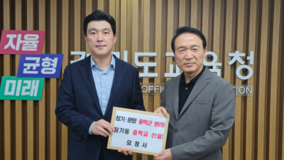 박진호, 장기동 금빛중 금빛고 임기 내 완공 공약