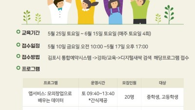 김포시 풍무도서관, ‘2024년 디지털 새싹’ 프로그램 운영... 선착순 20명 모집