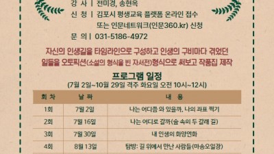김포시 통진도서관 2024년 길 위의 인문학 ‘삶은 어떻게 글이 되는가’ 운영
