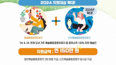 오늘부터 ‘예술인 기회소득’ 접수... 지금 바로 신청하세요