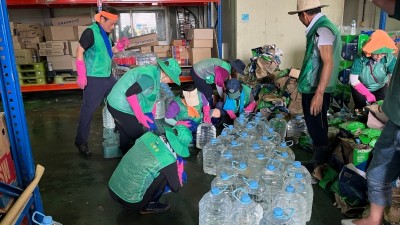 인천서구주민들, 왕길동 침수피해 공장 복구활동
