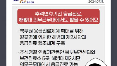 [날마다] 김포시 추석연휴기간 응급진료, 해병대 의무근무대에서도 받을 수 있어요