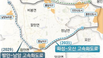 화성 내부순환도로망 구축... 향남~남양 20분, 향남~동탄 30분으로 획기적 단축