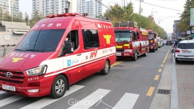 김포소방서, 소방차 길 터주기 동승체험 훈련 실시